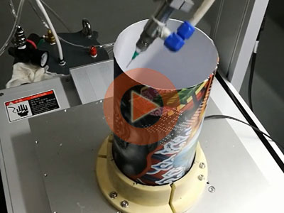 四軸點膠機為圓形紙筒包裝盒